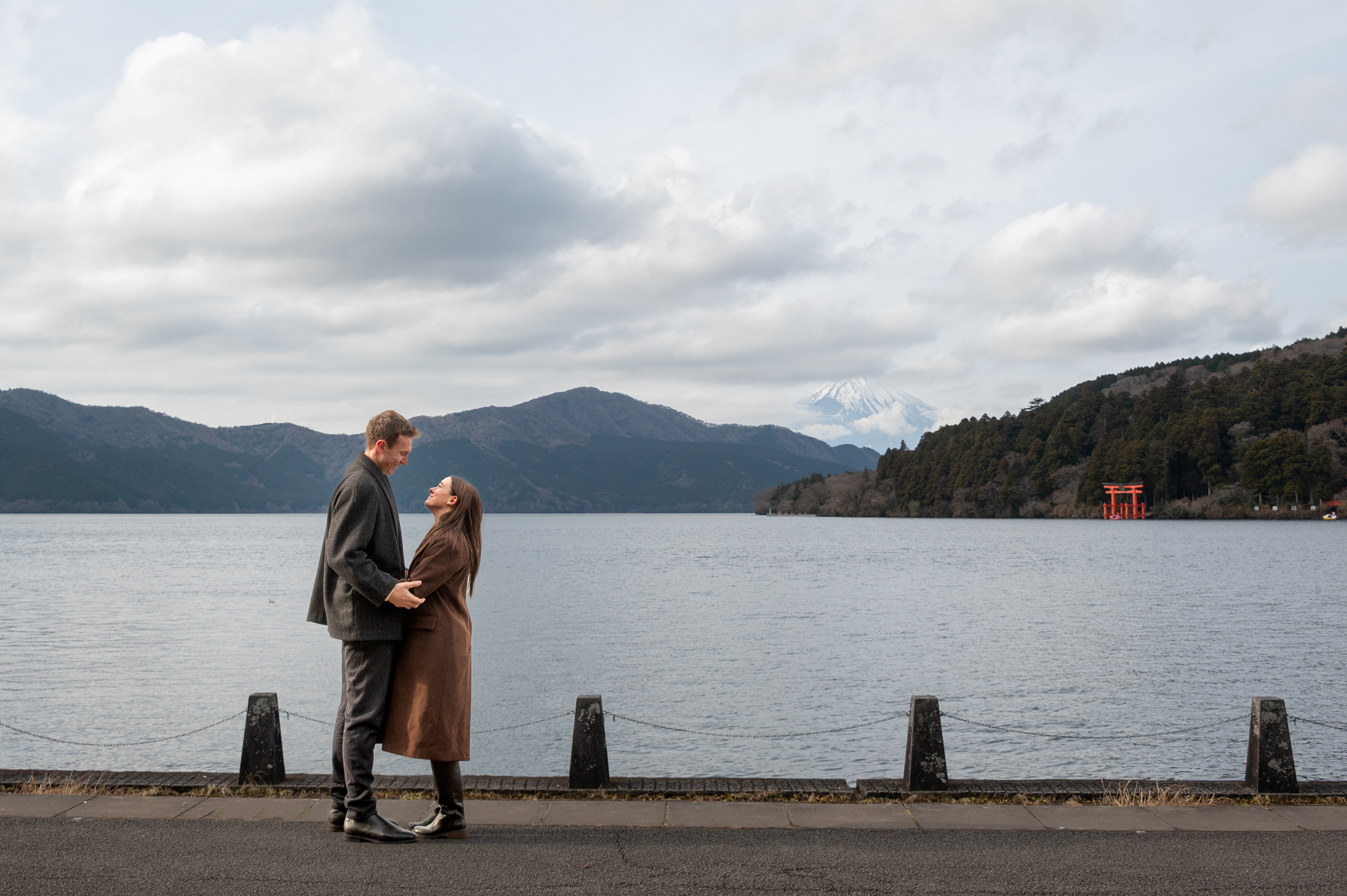 Natalie and Liam at Lake Ashi